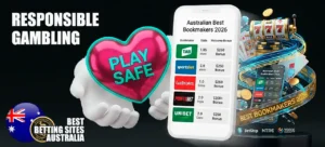 Responsible gambling support, Gambling Help Online resources, and BetStop support in Australia.